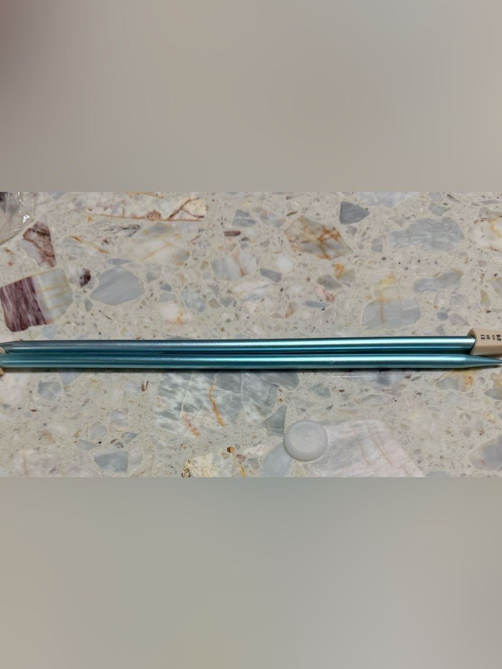 Susan Bates Single Point Straight Aluminum Knitting Needles, Pair, Blue Size 13